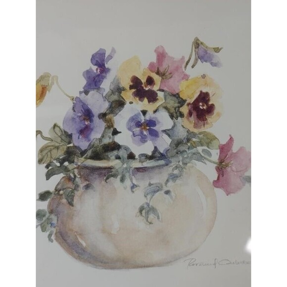 Vintage Rosalind Oesterle Watercolor Floral Framed Art 3pc Set Pre-Owned Decor - Picture 6 of 9
